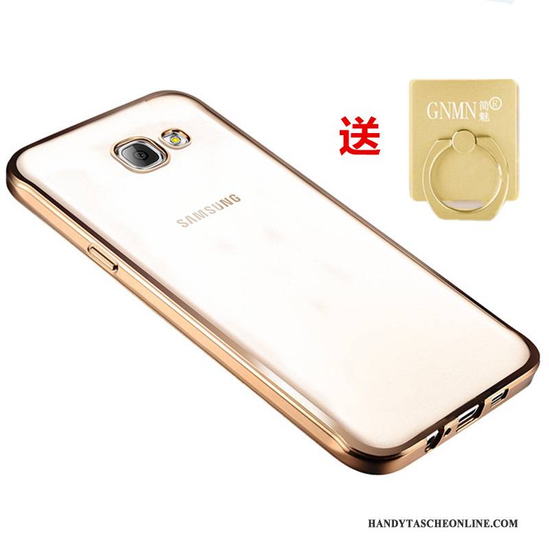 Hülle Samsung Galaxy A3 2016 Schutz Gold Transparent, Case Samsung Galaxy A3 2016 Weiche