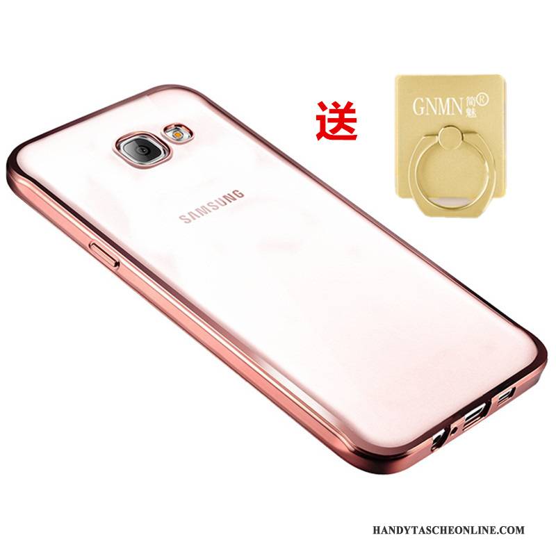 Hülle Samsung Galaxy A3 2016 Schutz Gold Transparent, Case Samsung Galaxy A3 2016 Weiche