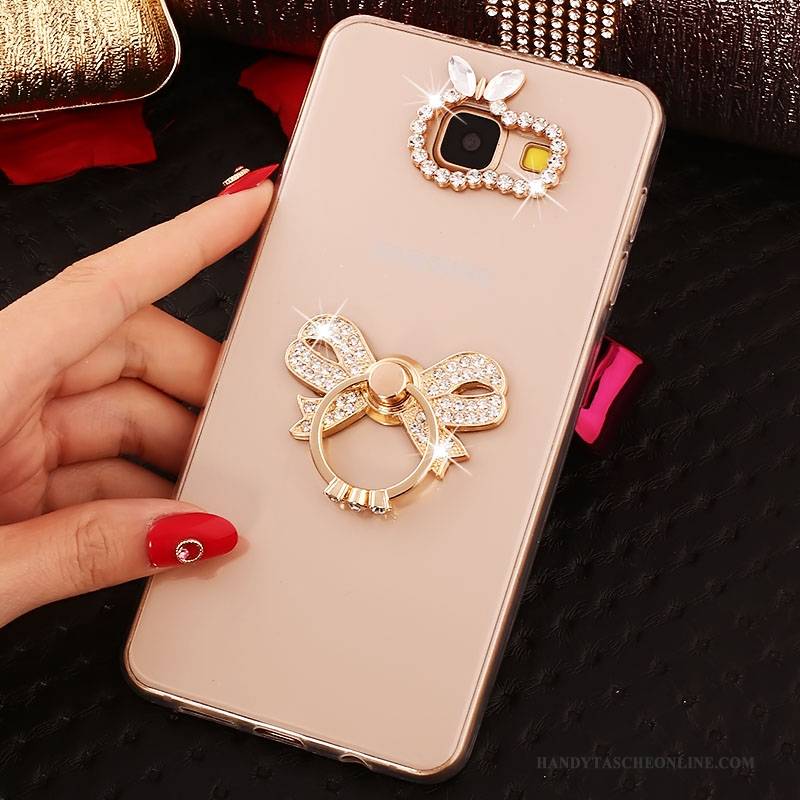 Hülle Samsung Galaxy A3 2016 Strass Handyhüllen Rosa, Case Samsung Galaxy A3 2016 Schutz Ring Transparent