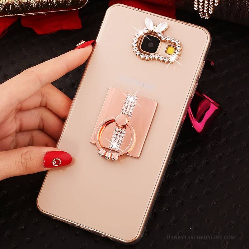 Hülle Samsung Galaxy A3 2016 Strass Handyhüllen Rosa, Case Samsung Galaxy A3 2016 Schutz Ring Transparent