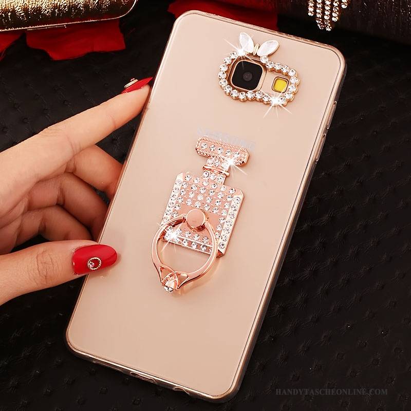 Hülle Samsung Galaxy A3 2016 Strass Handyhüllen Rosa, Case Samsung Galaxy A3 2016 Schutz Ring Transparent