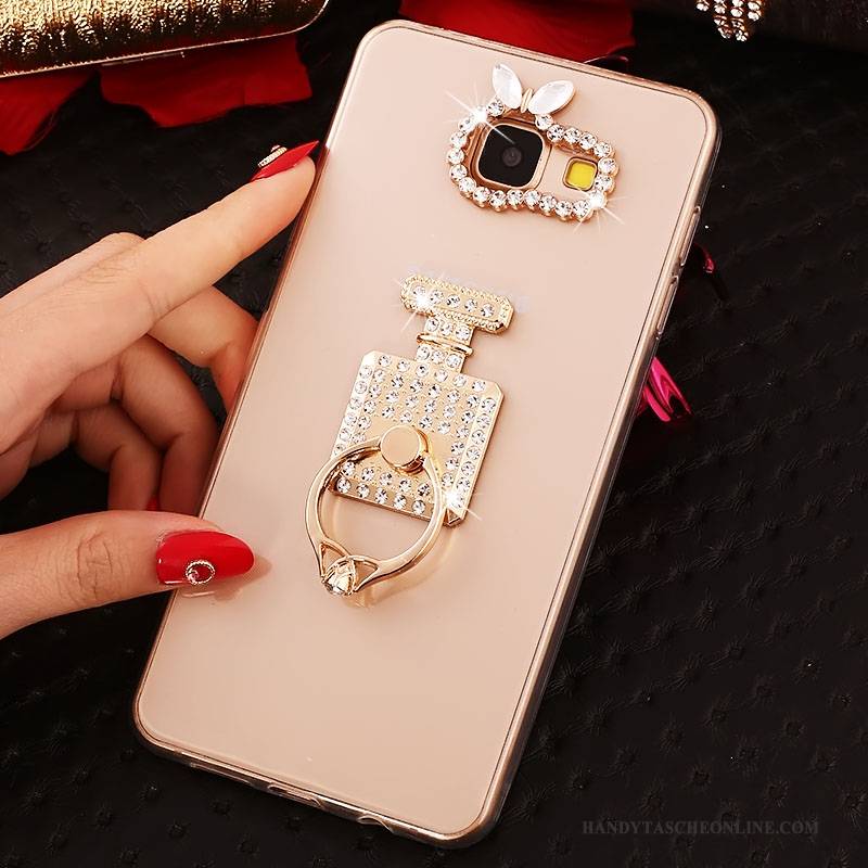 Hülle Samsung Galaxy A3 2016 Strass Handyhüllen Rosa, Case Samsung Galaxy A3 2016 Schutz Ring Transparent