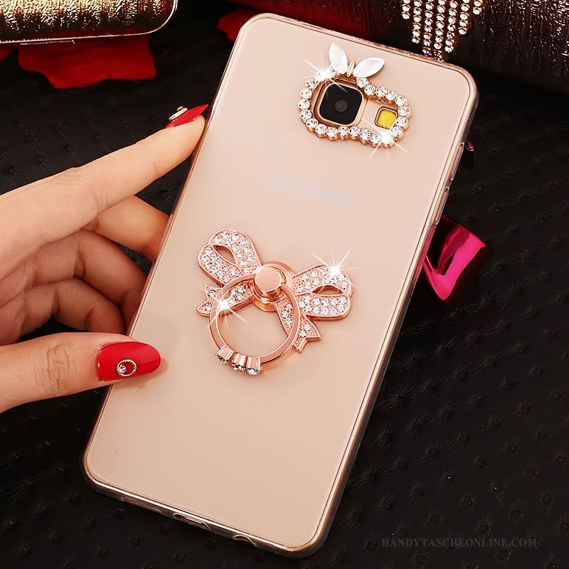 Hülle Samsung Galaxy A3 2016 Strass Handyhüllen Rosa, Case Samsung Galaxy A3 2016 Schutz Ring Transparent