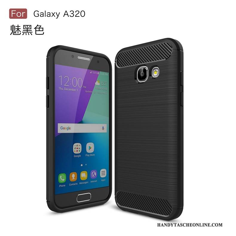 Hülle Samsung Galaxy A3 2017 Weiche Grün Anti-sturz, Case Samsung Galaxy A3 2017 Faser Muster