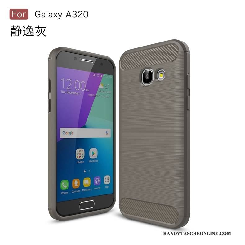 Hülle Samsung Galaxy A3 2017 Weiche Grün Anti-sturz, Case Samsung Galaxy A3 2017 Faser Muster