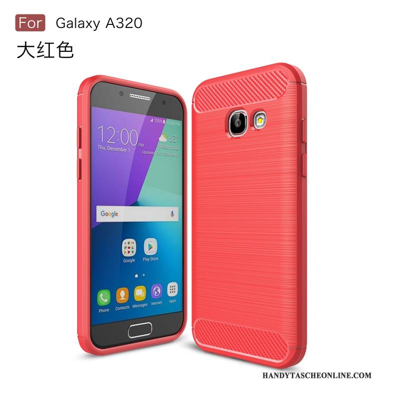 Hülle Samsung Galaxy A3 2017 Weiche Grün Anti-sturz, Case Samsung Galaxy A3 2017 Faser Muster