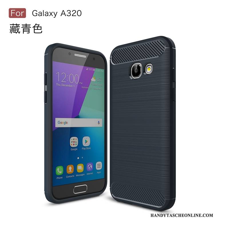 Hülle Samsung Galaxy A3 2017 Weiche Grün Anti-sturz, Case Samsung Galaxy A3 2017 Faser Muster