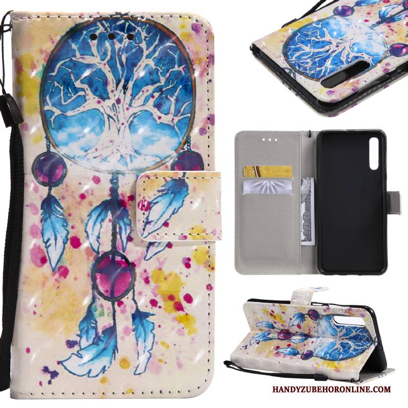 Hülle Samsung Galaxy A30s Gemalt Karte Weiß, Case Samsung Galaxy A30s Folio Handyhüllen