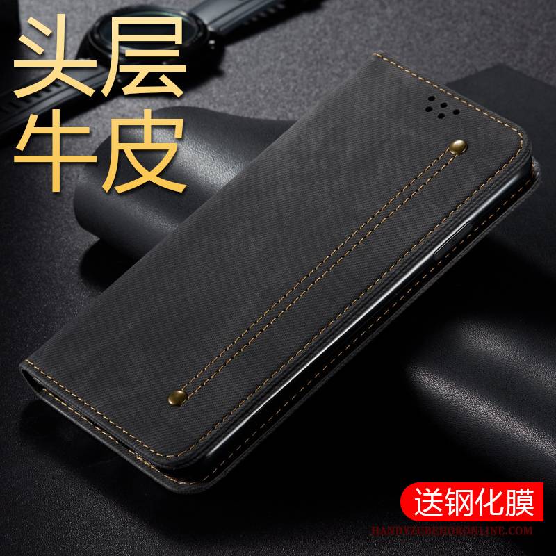 Hülle Samsung Galaxy A30s Lederhülle Business Handyhüllen, Case Samsung Galaxy A30s Folio Membran Temperieren