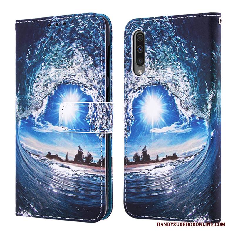 Hülle Samsung Galaxy A30s Lederhülle Persönlichkeit Schwarz, Case Samsung Galaxy A30s Weiche Karte