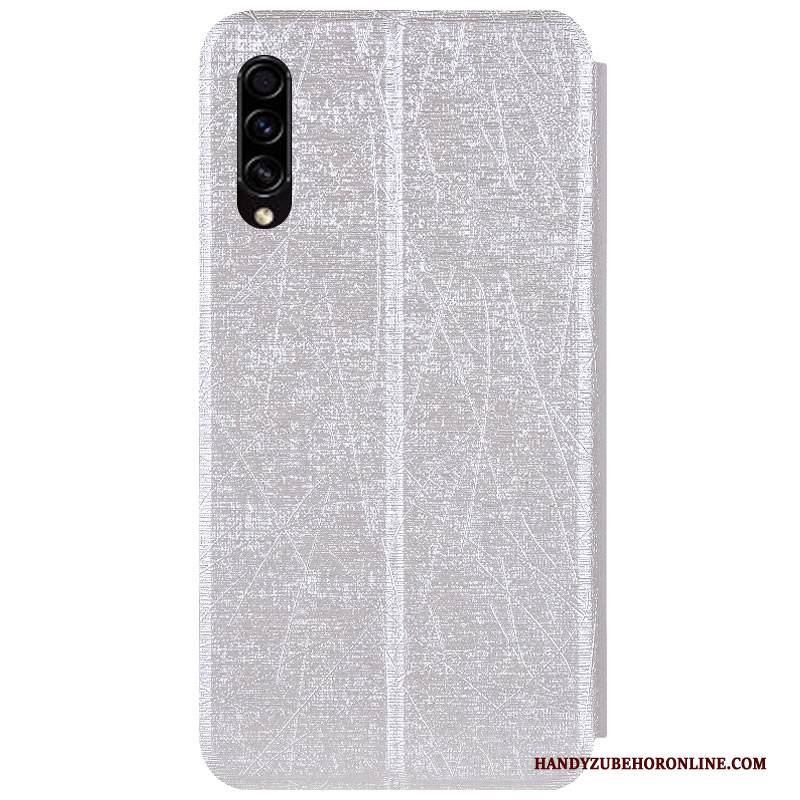 Hülle Samsung Galaxy A30s Lederhülle Silber Anti-sturz, Case Samsung Galaxy A30s Halterung Handyhüllen