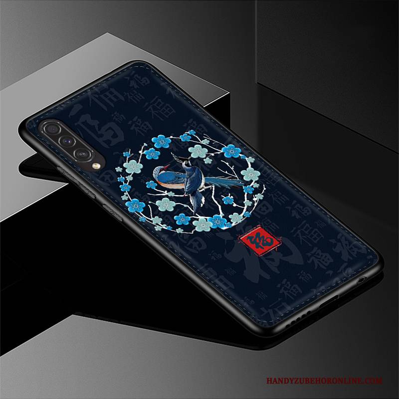 Hülle Samsung Galaxy A30s Schutz Blau Muster, Case Samsung Galaxy A30s Prägung Trendmarke Handyhüllen