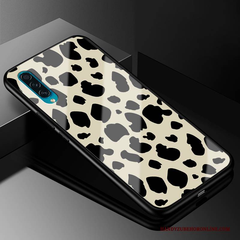 Hülle Samsung Galaxy A30s Taschen Glas Leopard, Case Samsung Galaxy A30s Silikon Netto Rot Handyhüllen