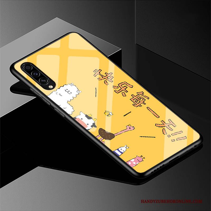 Hülle Samsung Galaxy A30s Taschen Nubuck Handyhüllen, Case Samsung Galaxy A30s Karikatur Glas Rosa