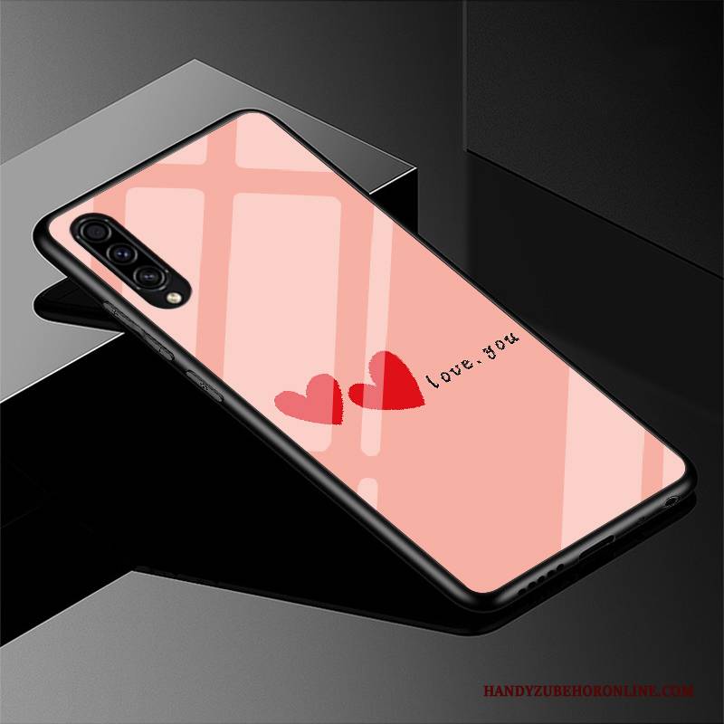 Hülle Samsung Galaxy A30s Taschen Nubuck Handyhüllen, Case Samsung Galaxy A30s Karikatur Glas Rosa