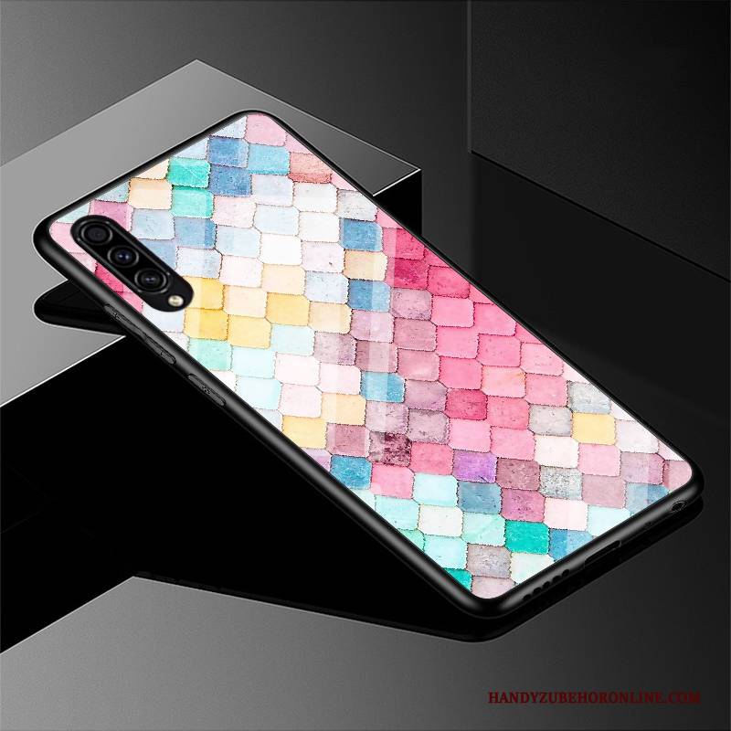 Hülle Samsung Galaxy A30s Taschen Nubuck Handyhüllen, Case Samsung Galaxy A30s Karikatur Glas Rosa