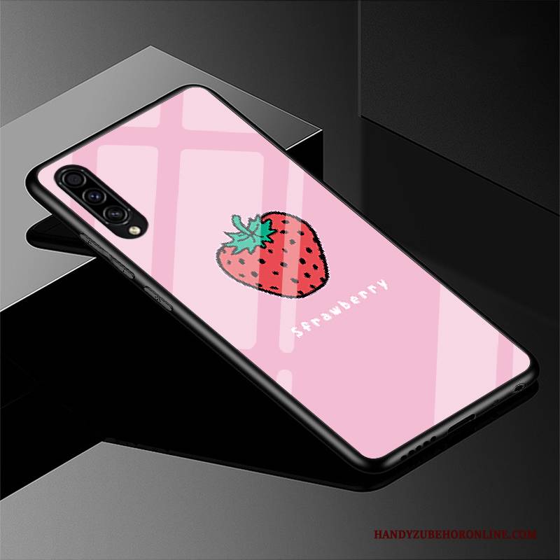 Hülle Samsung Galaxy A30s Taschen Nubuck Handyhüllen, Case Samsung Galaxy A30s Karikatur Glas Rosa