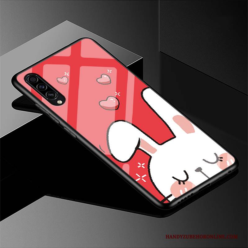 Hülle Samsung Galaxy A30s Taschen Nubuck Handyhüllen, Case Samsung Galaxy A30s Karikatur Glas Rosa