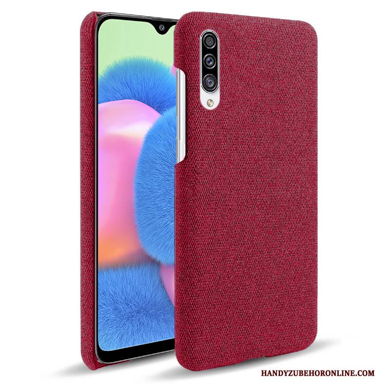 Hülle Samsung Galaxy A30s Taschen Stoff Rot, Case Samsung Galaxy A30s Schutz Handyhüllen