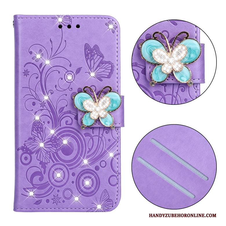 Hülle Samsung Galaxy A30s Weiche Schmetterling Lila, Case Samsung Galaxy A30s Silikon Anti-sturz Handyhüllen