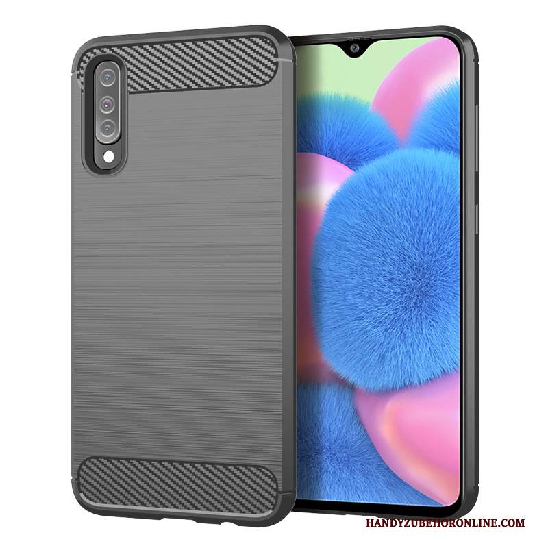 Hülle Samsung Galaxy A30s Weiche Seide Muster, Case Samsung Galaxy A30s Schutz Blau Handyhüllen