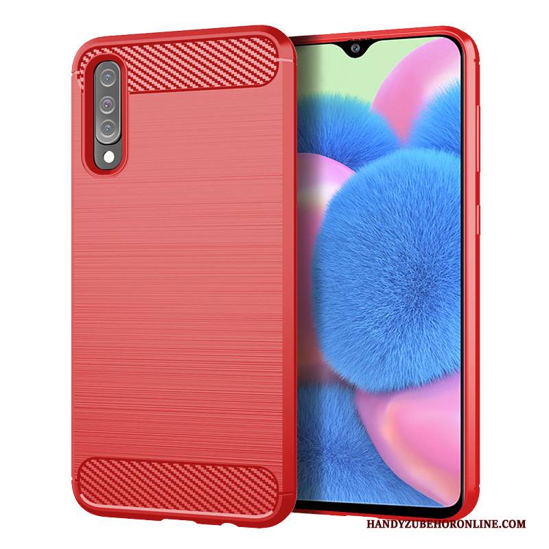 Hülle Samsung Galaxy A30s Weiche Seide Muster, Case Samsung Galaxy A30s Schutz Blau Handyhüllen