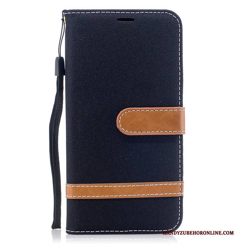 Hülle Samsung Galaxy A40 Folio Denim Lila, Case Samsung Galaxy A40 Taschen Handyhüllen