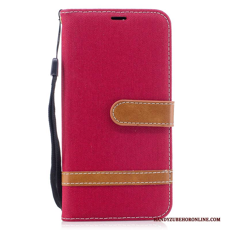 Hülle Samsung Galaxy A40 Folio Denim Lila, Case Samsung Galaxy A40 Taschen Handyhüllen