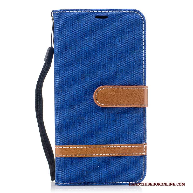 Hülle Samsung Galaxy A40 Folio Denim Lila, Case Samsung Galaxy A40 Taschen Handyhüllen