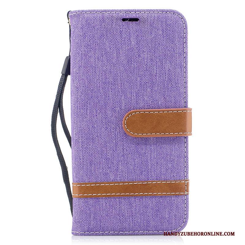 Hülle Samsung Galaxy A40 Folio Denim Lila, Case Samsung Galaxy A40 Taschen Handyhüllen