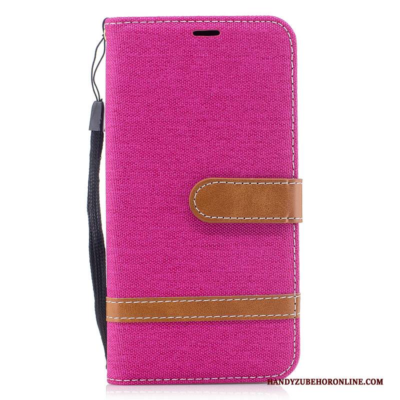 Hülle Samsung Galaxy A40 Folio Denim Lila, Case Samsung Galaxy A40 Taschen Handyhüllen