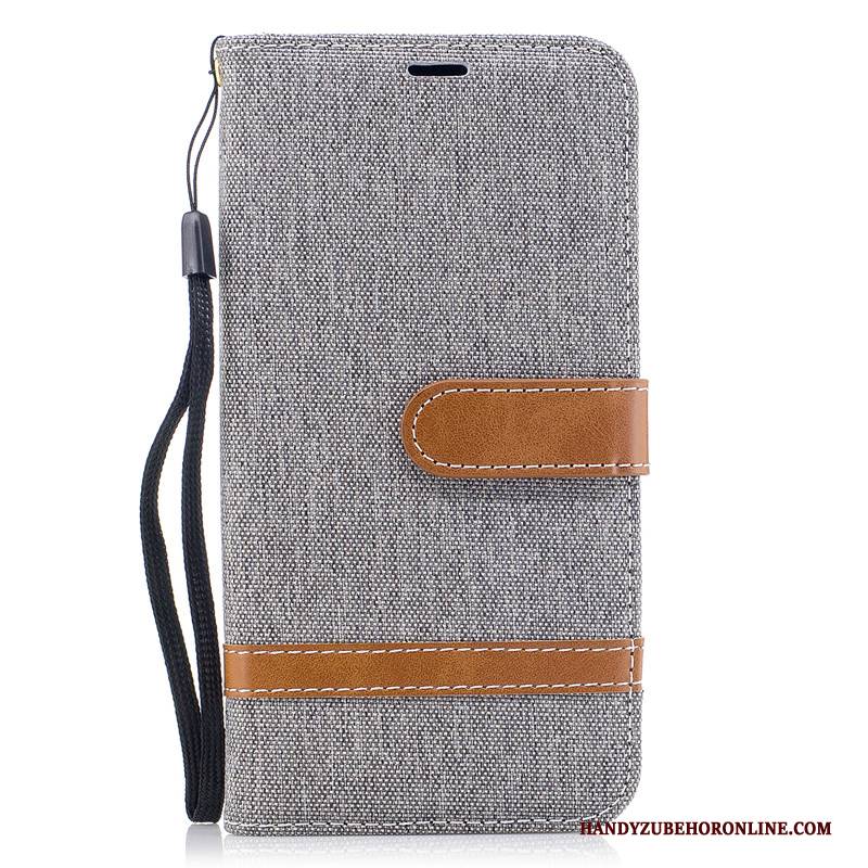 Hülle Samsung Galaxy A40 Folio Denim Lila, Case Samsung Galaxy A40 Taschen Handyhüllen