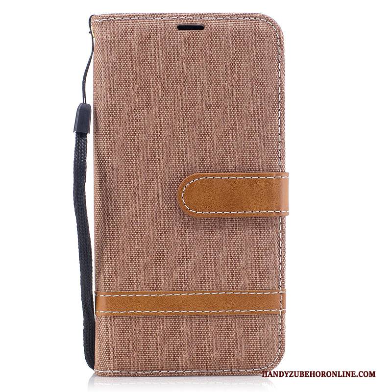 Hülle Samsung Galaxy A40 Folio Denim Lila, Case Samsung Galaxy A40 Taschen Handyhüllen