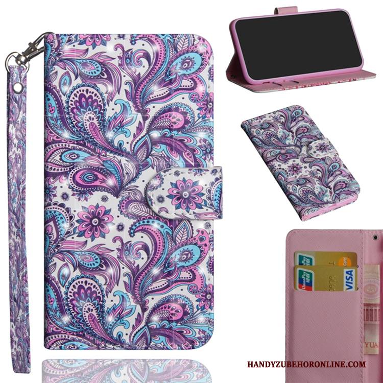 Hülle Samsung Galaxy A40 Folio Lila Anti-sturz, Case Samsung Galaxy A40 Lederhülle Handyhüllen