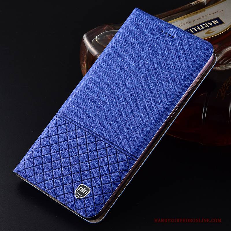 Hülle Samsung Galaxy A40 Lederhülle Anti-sturz Mesh, Case Samsung Galaxy A40 Taschen Handyhüllen Blau