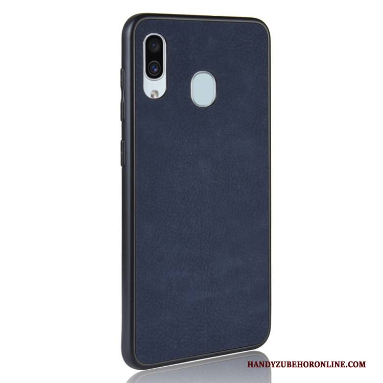 Hülle Samsung Galaxy A40 Retro Grau Handyhüllen, Case Samsung Galaxy A40 Leder Trend