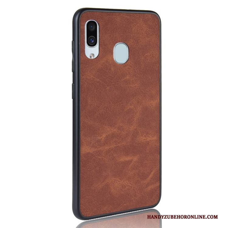 Hülle Samsung Galaxy A40 Retro Grau Handyhüllen, Case Samsung Galaxy A40 Leder Trend