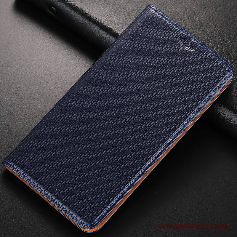 Hülle Samsung Galaxy A40 Schutz Handyhüllen Anti-sturz, Case Samsung Galaxy A40 Lederhülle Muster Dunkelblau