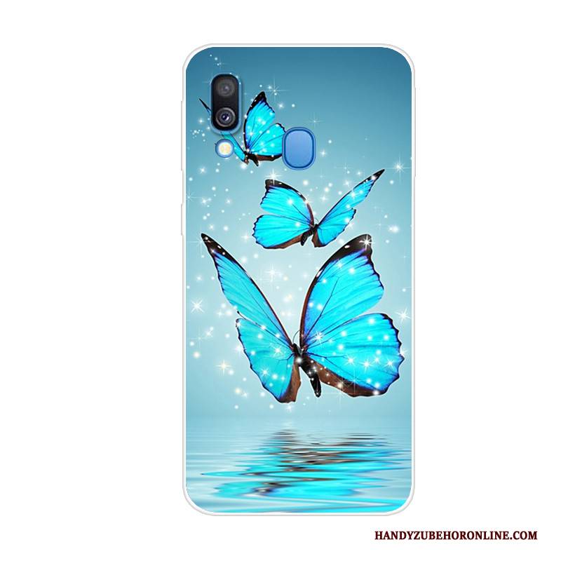 Hülle Samsung Galaxy A40 Schutz Handyhüllen Tier, Case Samsung Galaxy A40 Silikon Persönlichkeit Blau