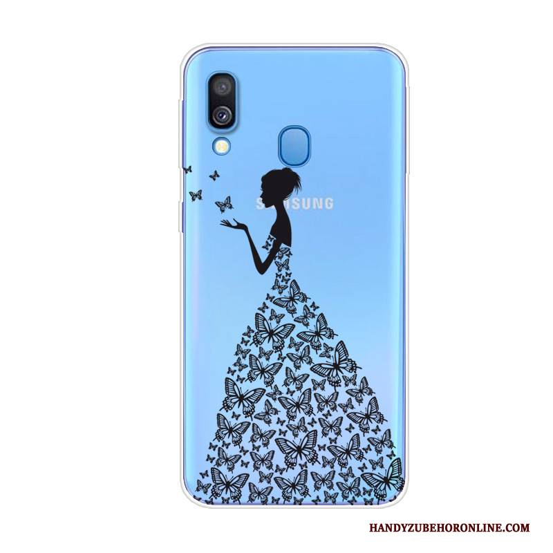 Hülle Samsung Galaxy A40 Schutz Handyhüllen Tier, Case Samsung Galaxy A40 Silikon Persönlichkeit Blau