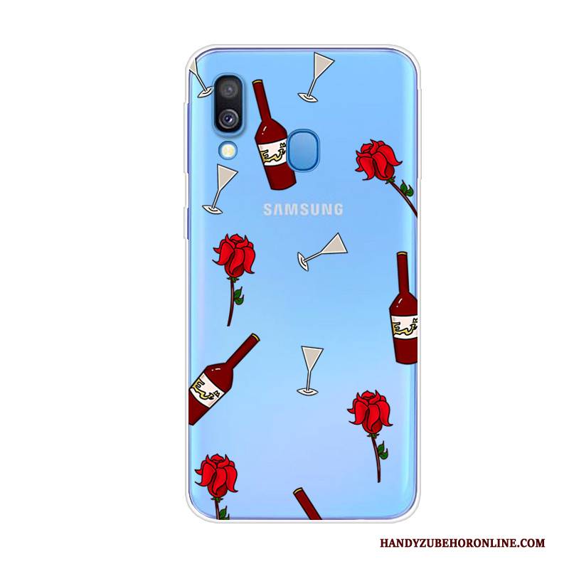 Hülle Samsung Galaxy A40 Schutz Handyhüllen Tier, Case Samsung Galaxy A40 Silikon Persönlichkeit Blau