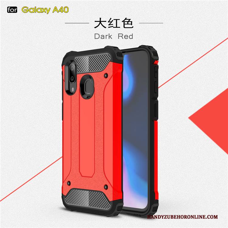 Hülle Samsung Galaxy A40 Silikon Rot Trend, Case Samsung Galaxy A40 Weiche Anti-sturz Schwer