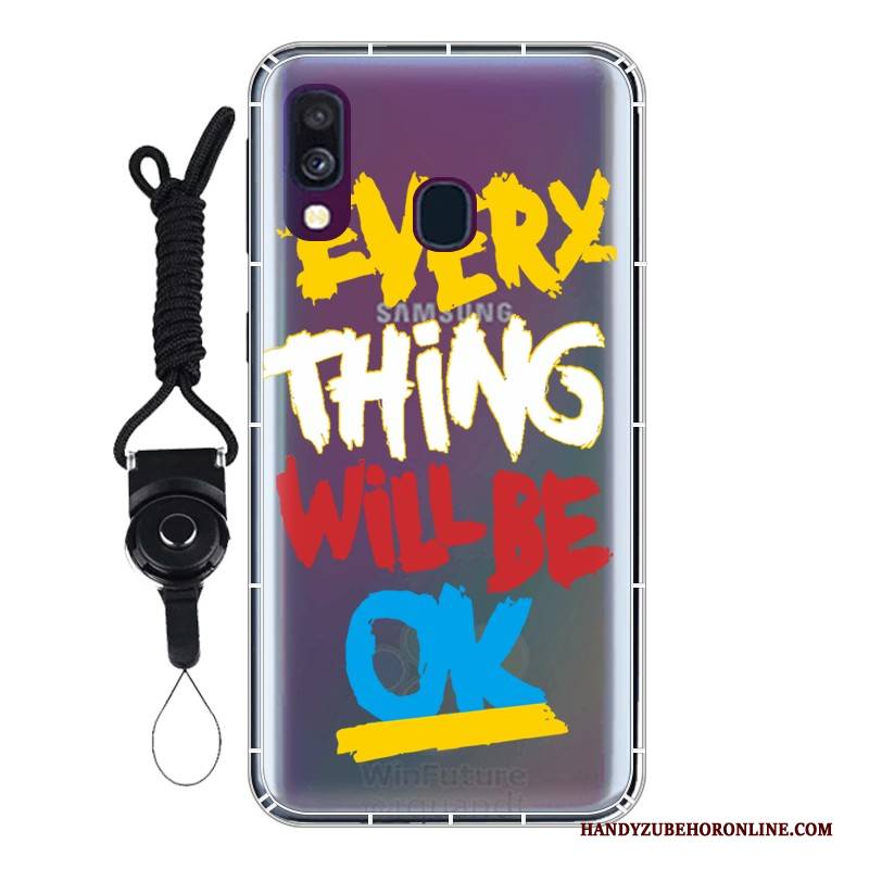 Hülle Samsung Galaxy A40 Weiche Angepasst Persönlichkeit, Case Samsung Galaxy A40 Schutz Weiß Handyhüllen