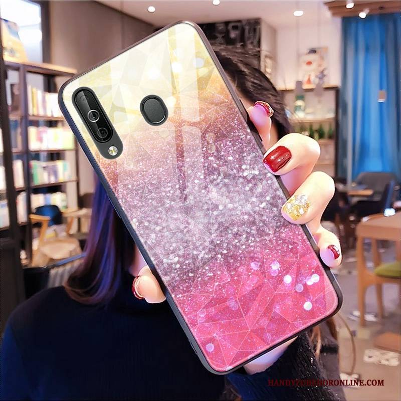 Hülle Samsung Galaxy A40s Diamantform Netto Rot, Case Samsung Galaxy A40s Handyhüllen Muster