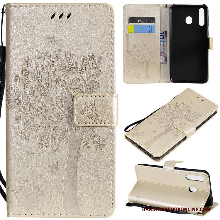 Hülle Samsung Galaxy A40s Lederhülle Anti-sturz Gold, Case Samsung Galaxy A40s Folio Handyhüllen