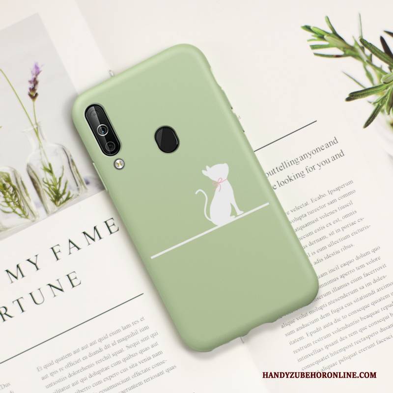 Hülle Samsung Galaxy A40s Silikon Katzen Anti-sturz, Case Samsung Galaxy A40s Weiche Trend Weiß