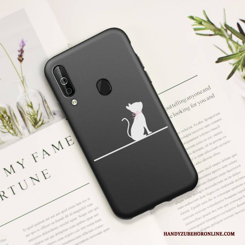 Hülle Samsung Galaxy A40s Silikon Katzen Anti-sturz, Case Samsung Galaxy A40s Weiche Trend Weiß