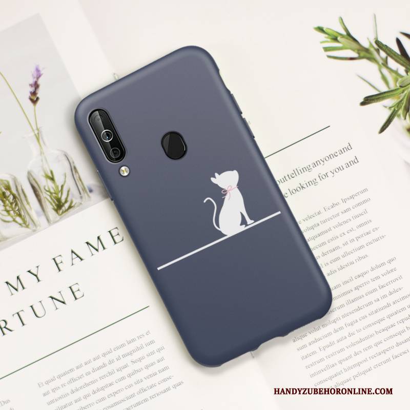 Hülle Samsung Galaxy A40s Silikon Katzen Anti-sturz, Case Samsung Galaxy A40s Weiche Trend Weiß