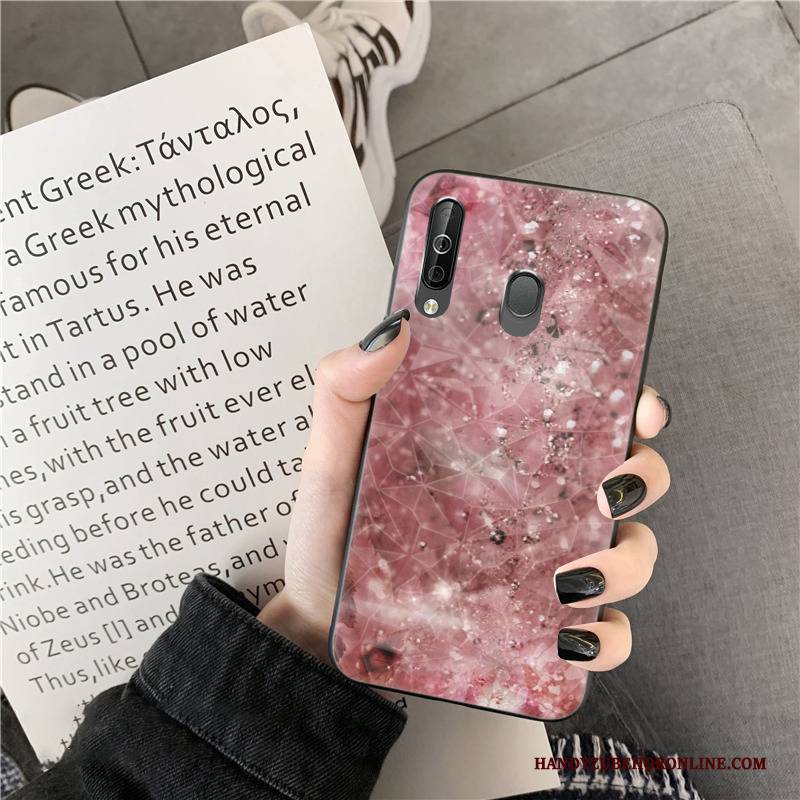 Hülle Samsung Galaxy A40s Silikon Netto Rot Glänzend, Case Samsung Galaxy A40s Handyhüllen Rosa