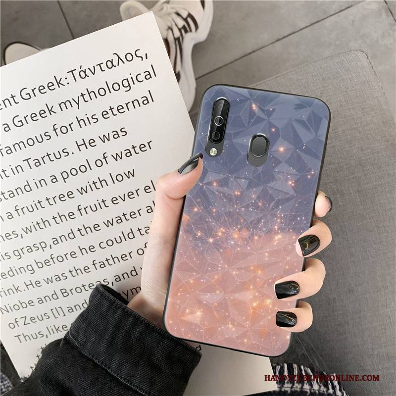 Hülle Samsung Galaxy A40s Silikon Netto Rot Glänzend, Case Samsung Galaxy A40s Handyhüllen Rosa